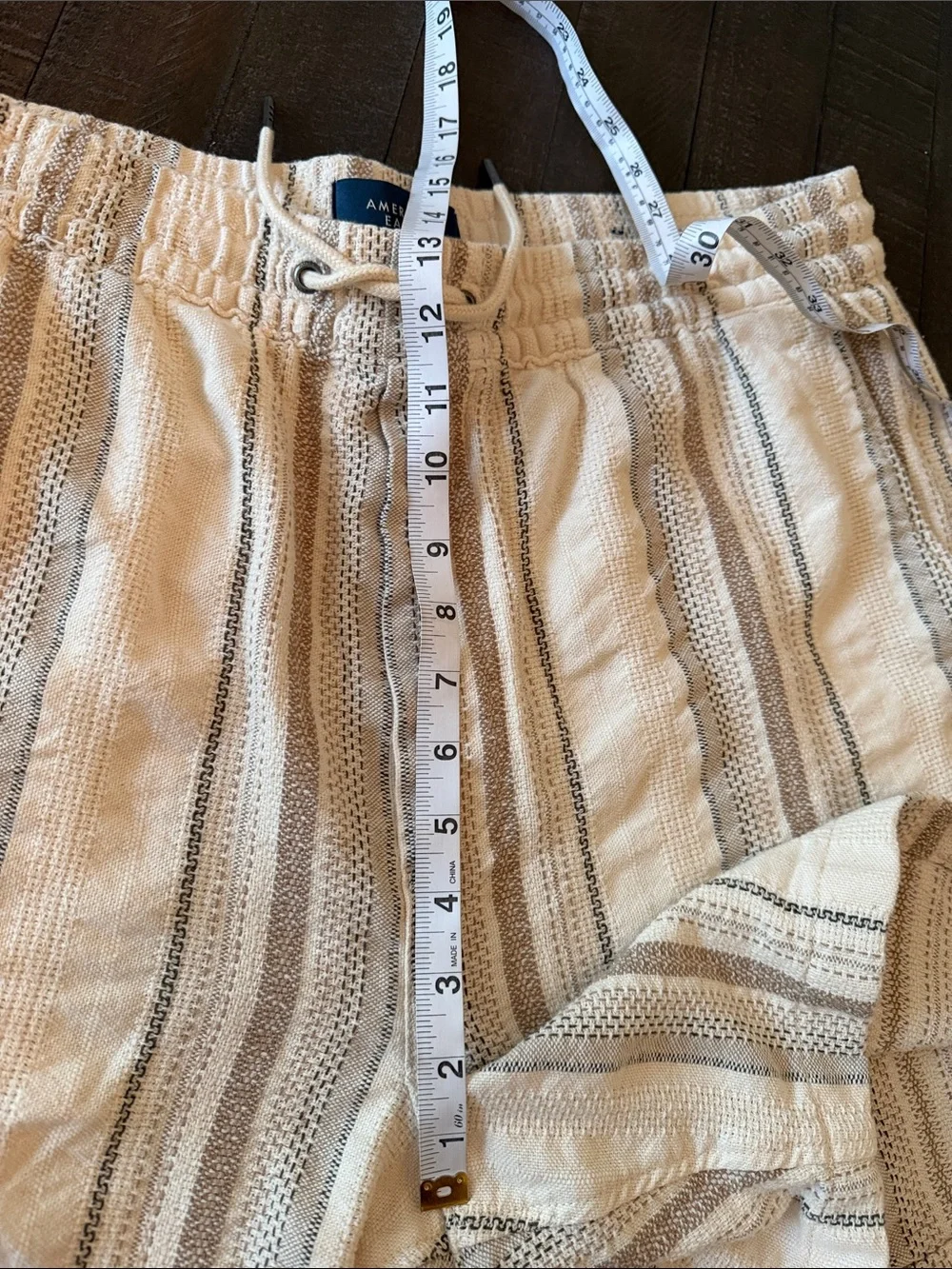American Eagle Outfitters Cream and Tan Textured Knit Top